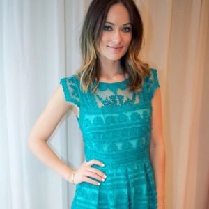 Anthropology turquoise dress